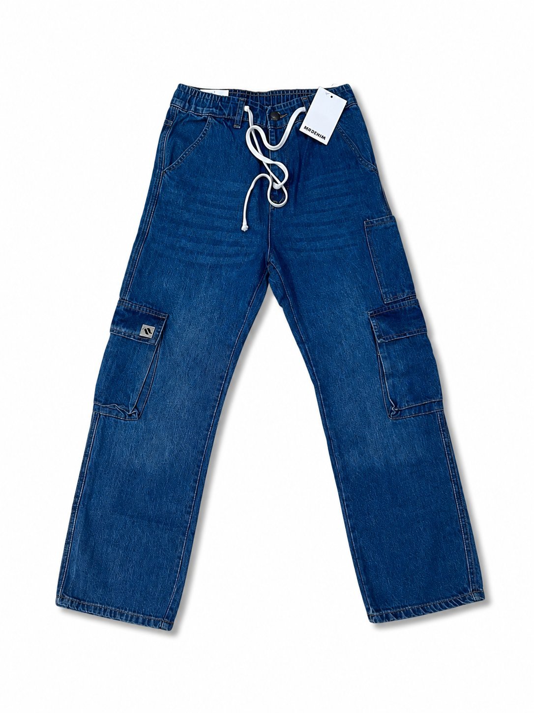 Men's Blue Denim Cargo Pants — alternate view