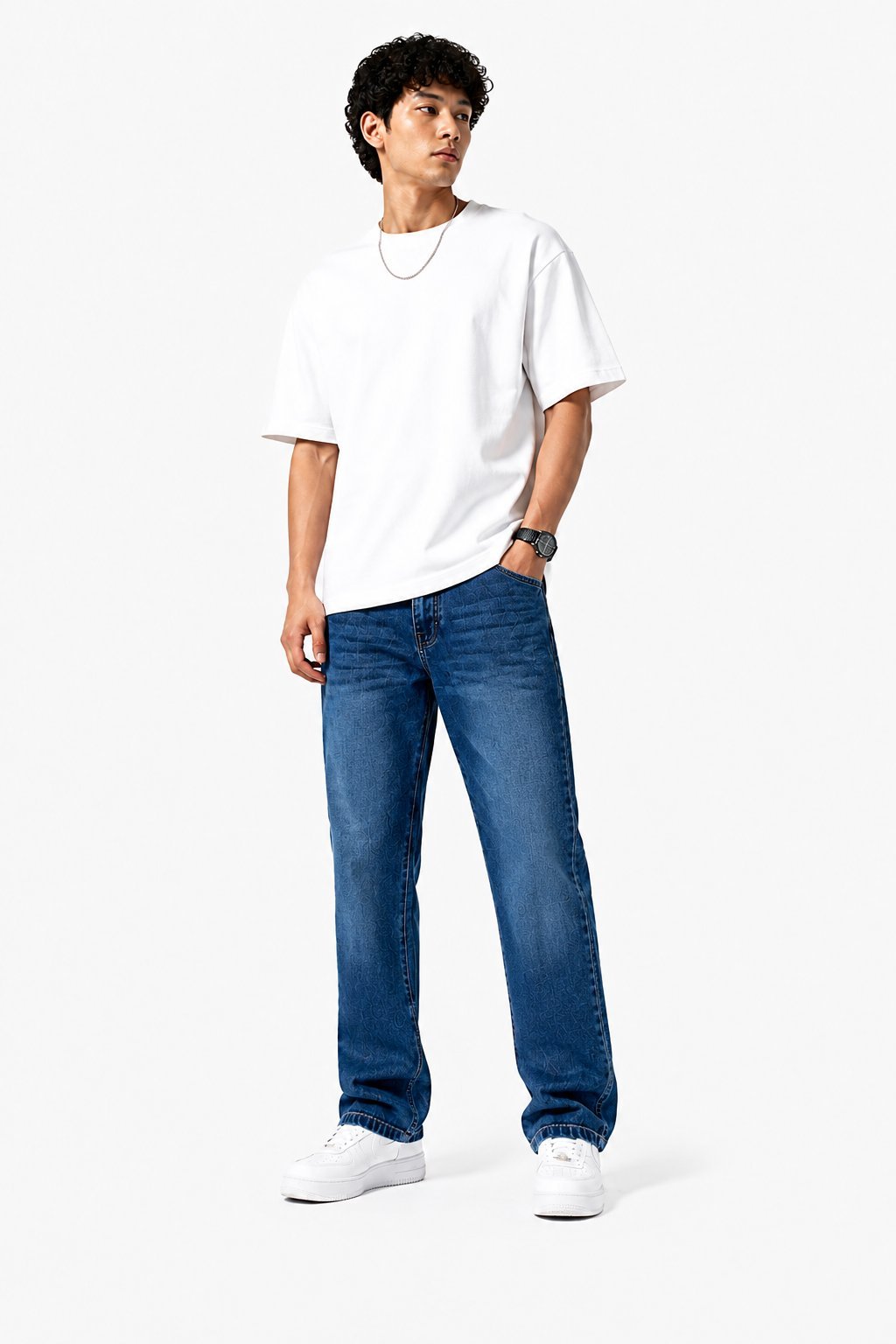Men's Classic Straight Fit Blue Jeans view 2