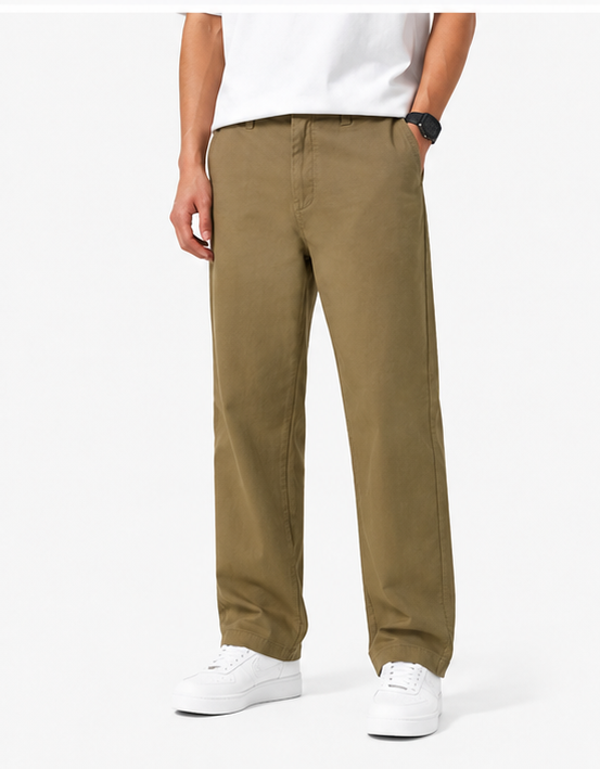 Men's Relaxed Fit Olive Chino Pants