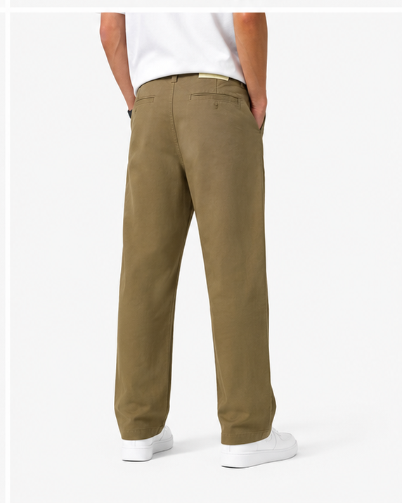 Men's Relaxed Fit Olive Chino Pants view 2