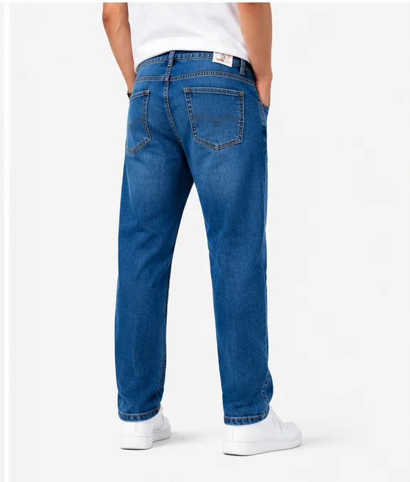 Men's Premium Embroidered Pocket Blue Jeans view 2
