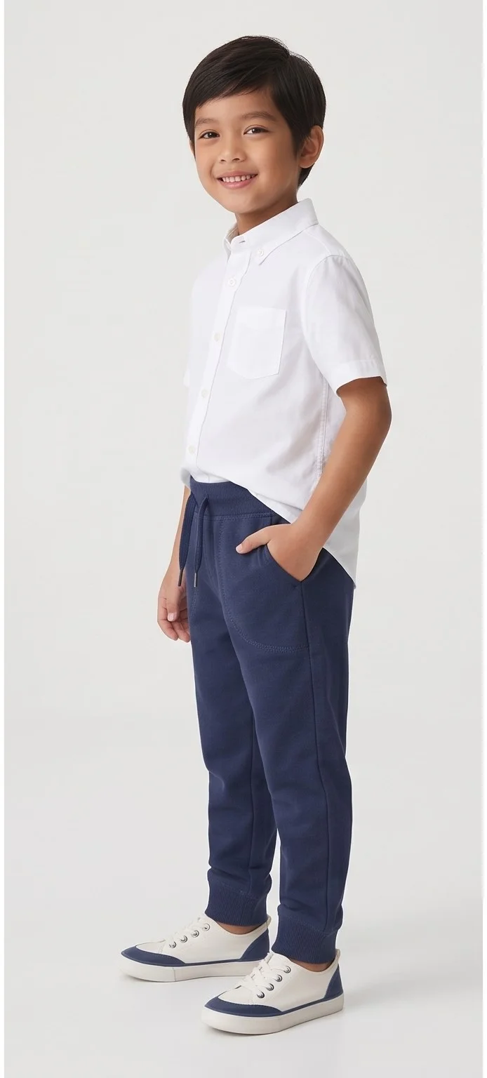 Mango Royal Blue drawstring Jogger Pants view 3