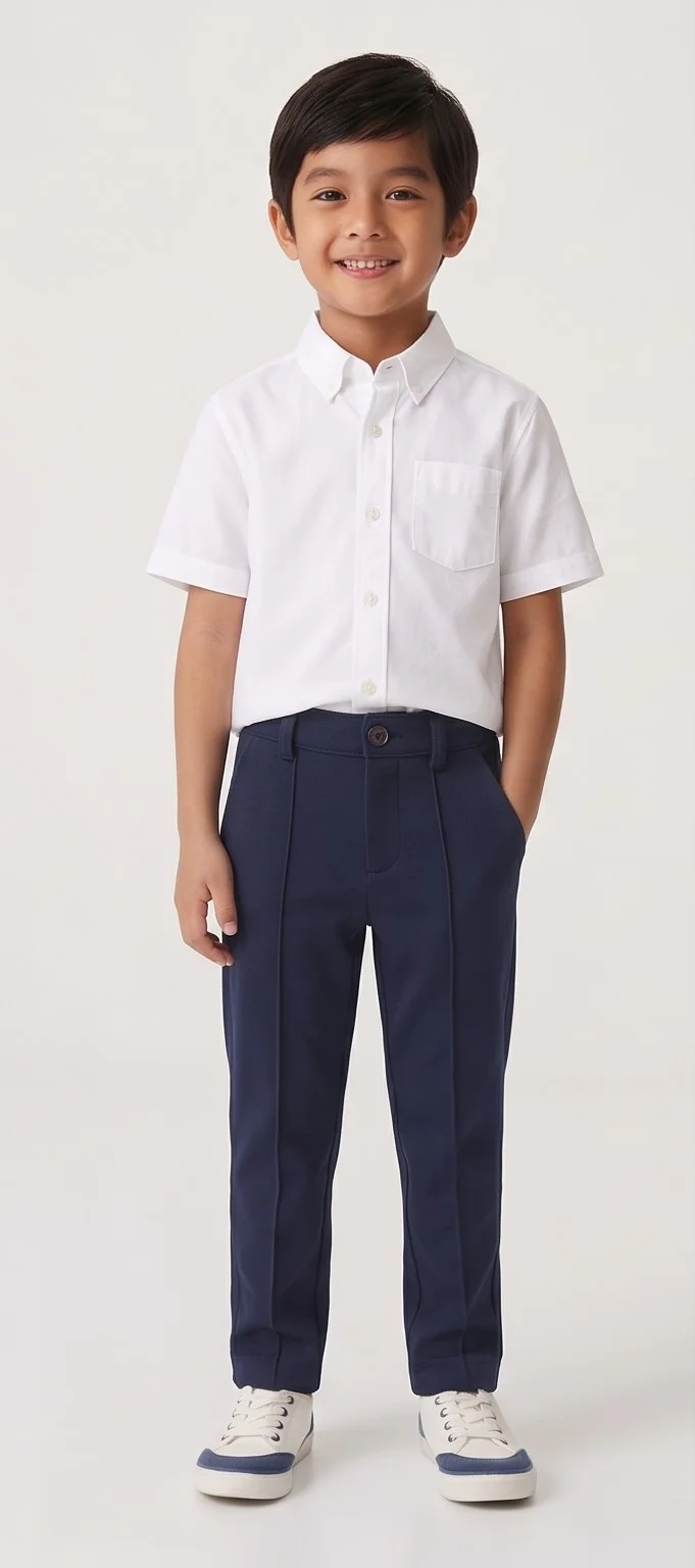 Mango Navy Blue Sustainable Cotton Trousers view 2