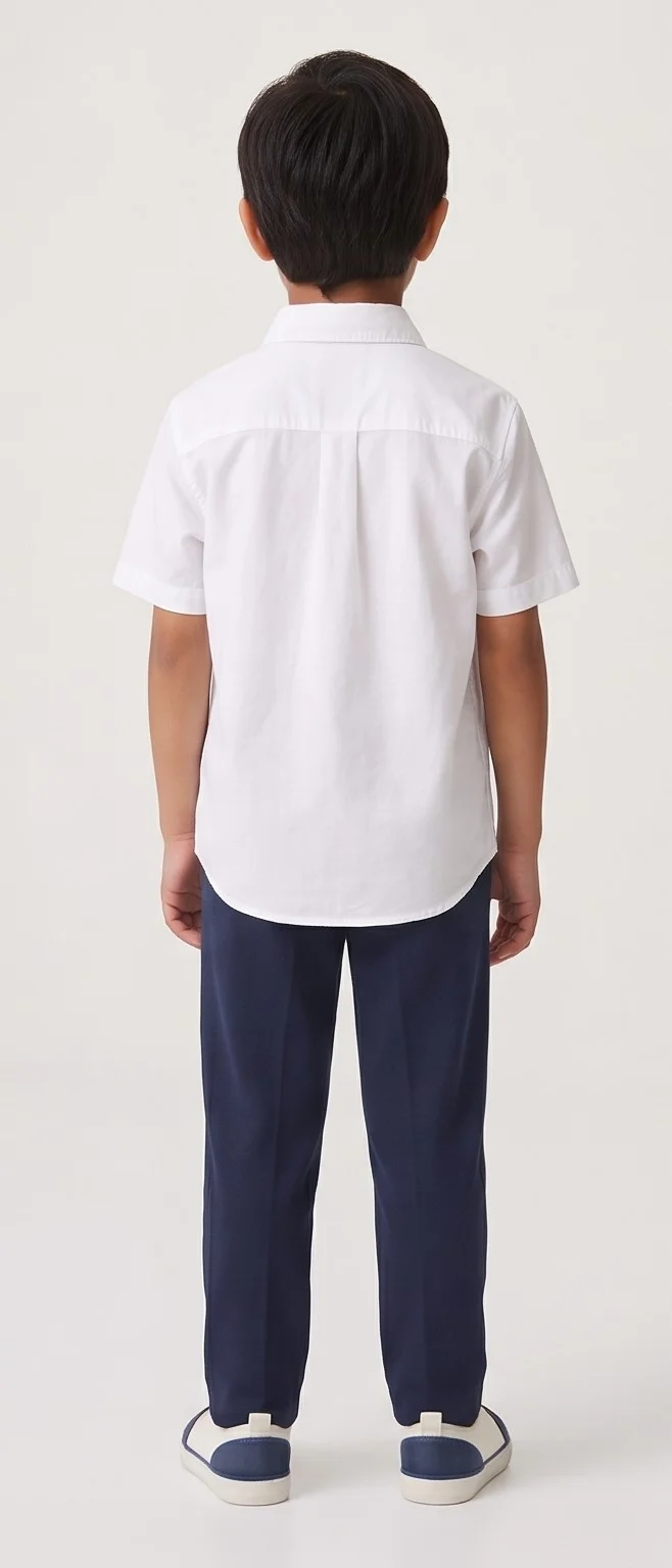 Mango Navy Blue Sustainable Cotton Trousers — alternate view