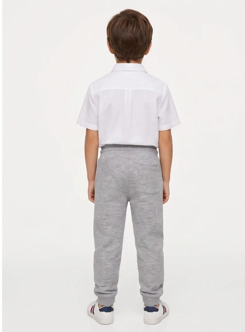 Mango Light Grey Drawstring Jogger Pants view 3