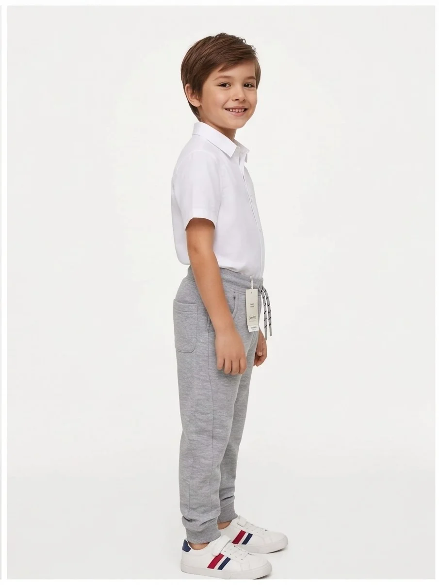 Mango Light Grey Drawstring Jogger Pants — alternate view