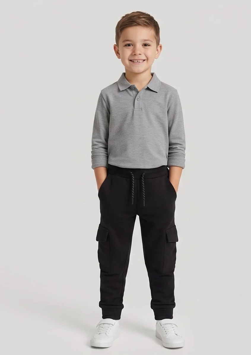 Mango Black Cargo Jogger Pants — alternate view