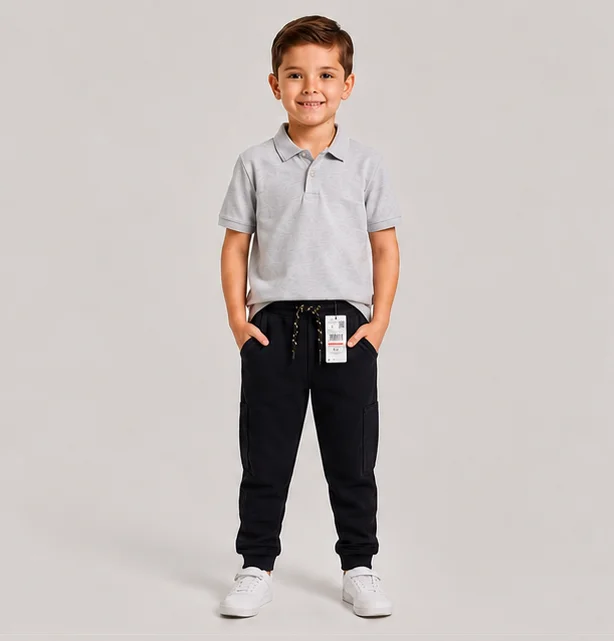 Dark Navy Blue Drawstring Jogger Pants — alternate view