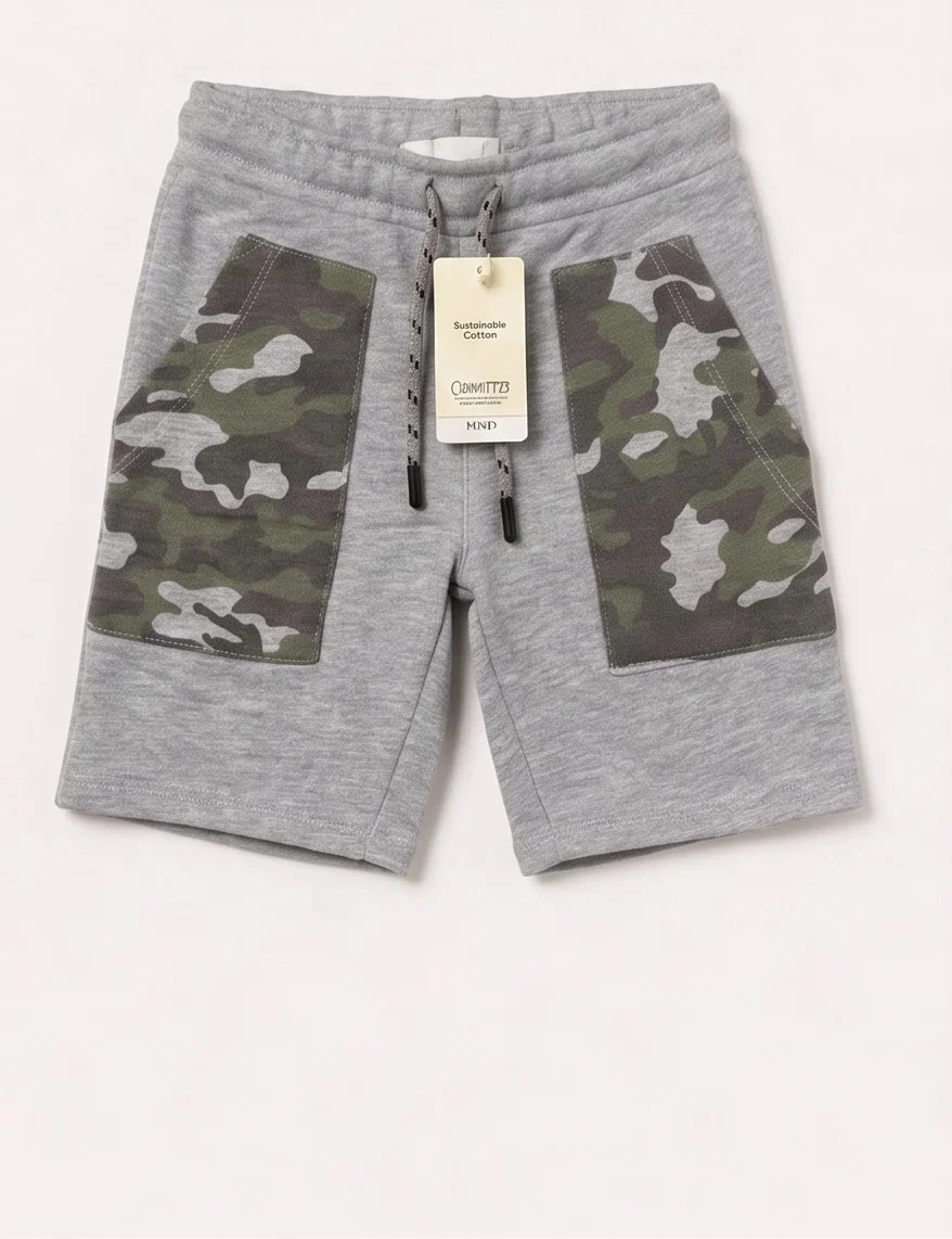 Kids' Heather Grey Camo Pocket Shorts