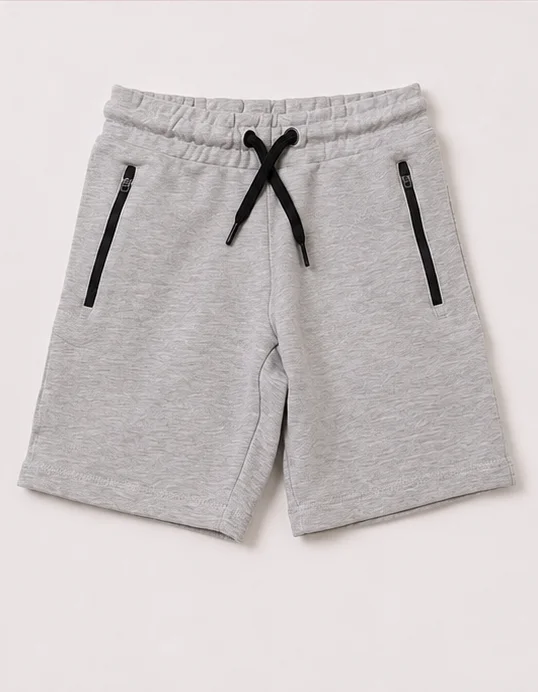 Heather Grey Zipper Pocket Shorts