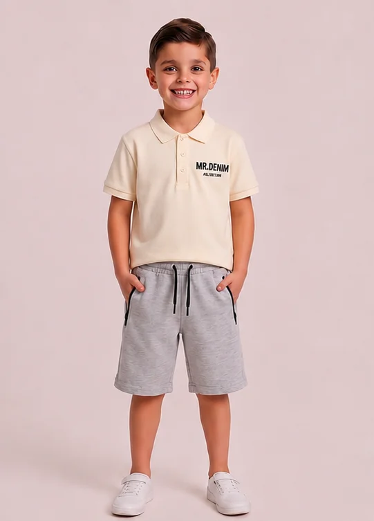 Heather Grey Zipper Pocket Shorts — alternate view