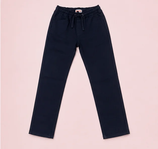 MR.DENIM Dark Navy Blue Drawstring Trousers