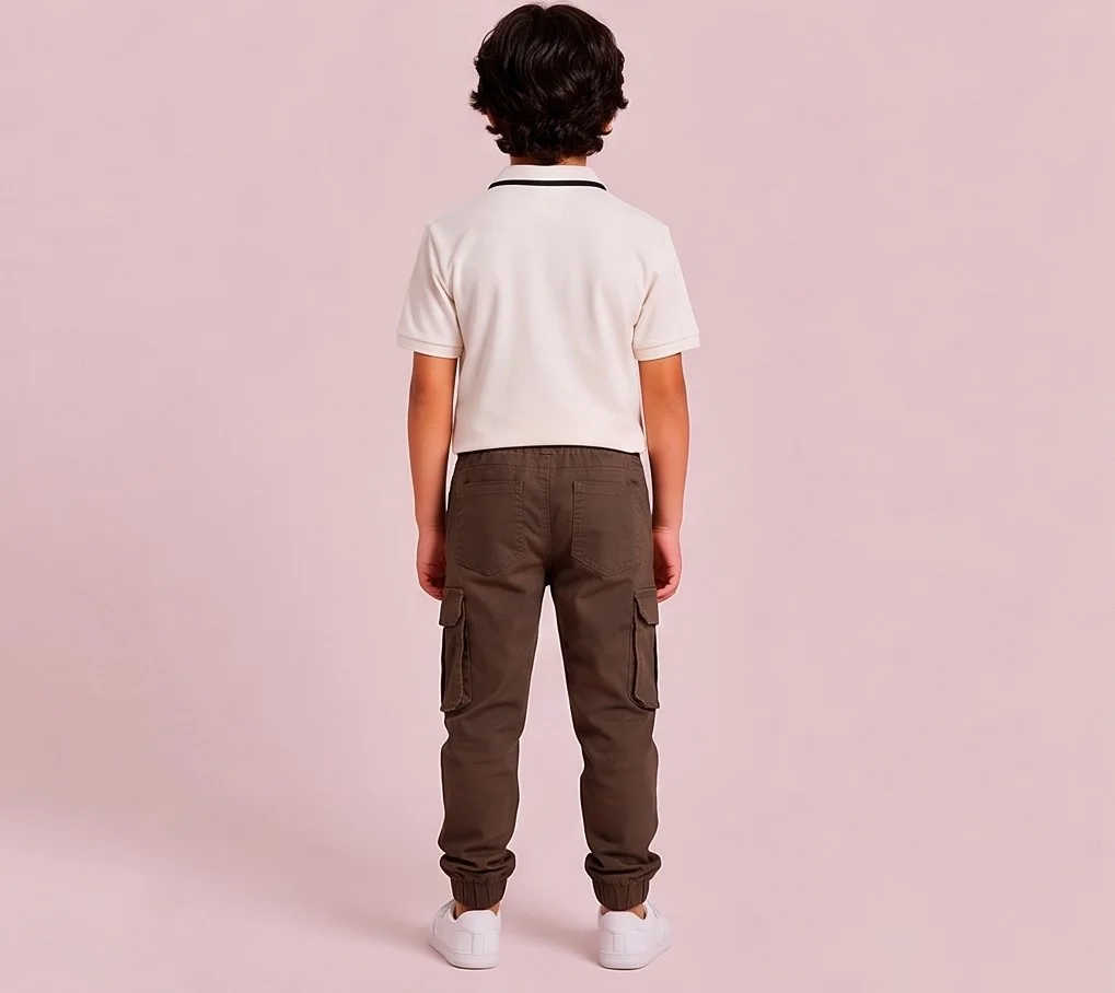 MR.DENIM Dark Brown Cargo Jogger Pants view 2